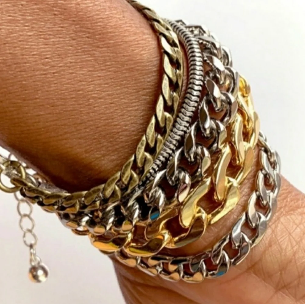 5-in-1 mixed metals bracelet Jenny Bird Austin Cuff with OG pouch - Picture 11 of 11